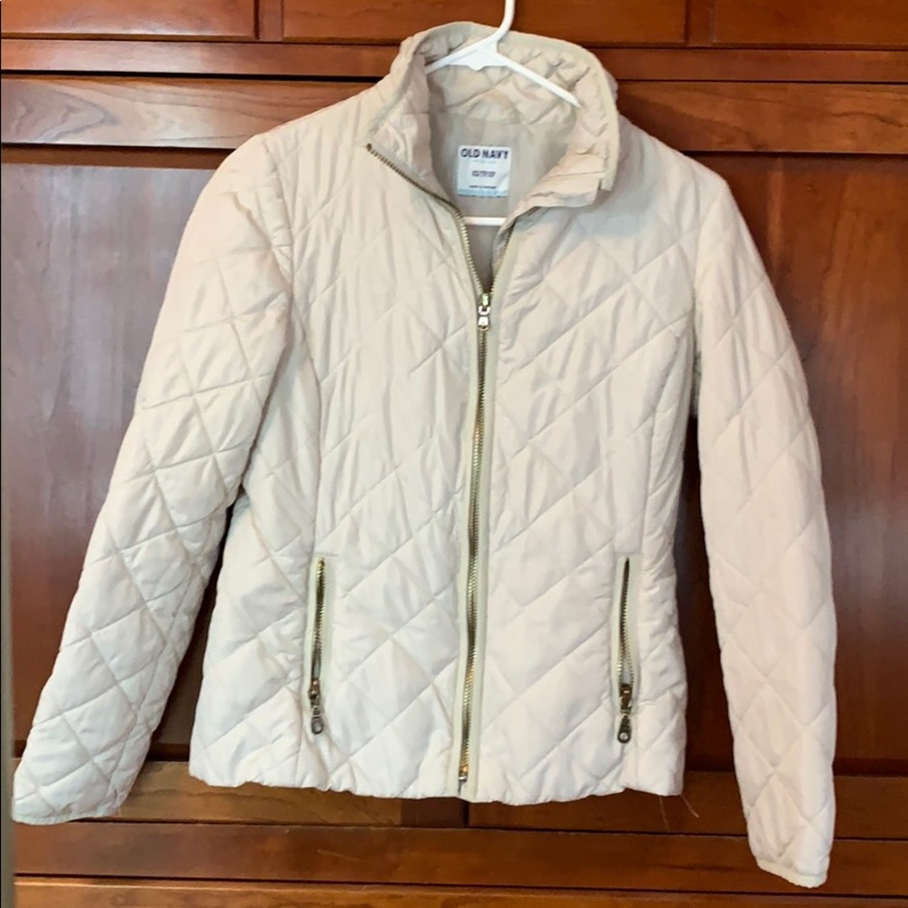 Light cream quilted jacket